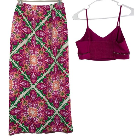 House Of Harlow Sz S  Boho Chic Two-Piece Set  Maxi Skirt & Crop Top 8455 - Picture 3 of 13